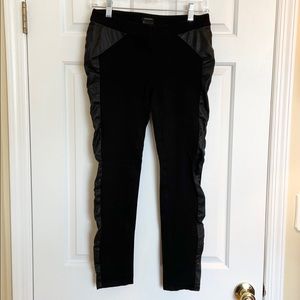 Ann Taylor Stretch Trouser w/ Leather Detail